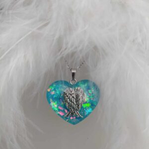 Mini andělská křídla v modrém srdíčku