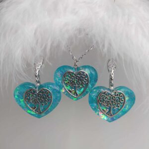 Modrá srdíčka se stromem života