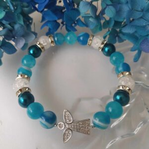 Modrý náramek se zirkonovým andělem